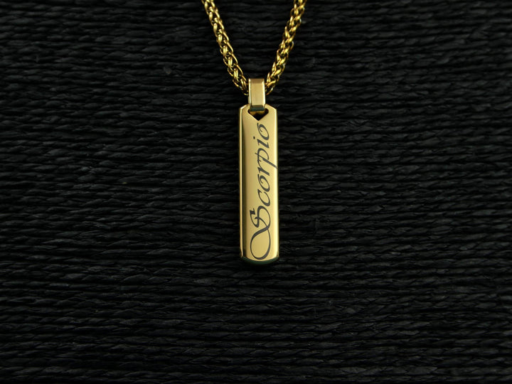 Personalised Zodiac Star Sign Bar Necklace