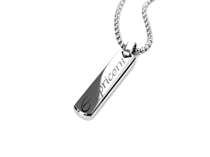 Silver Star Sign Necklace Bar Pendant