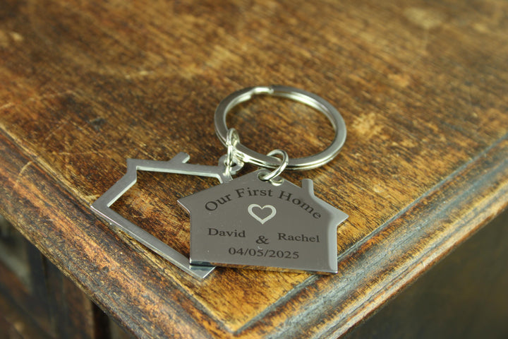 Personalised Double House Keychain