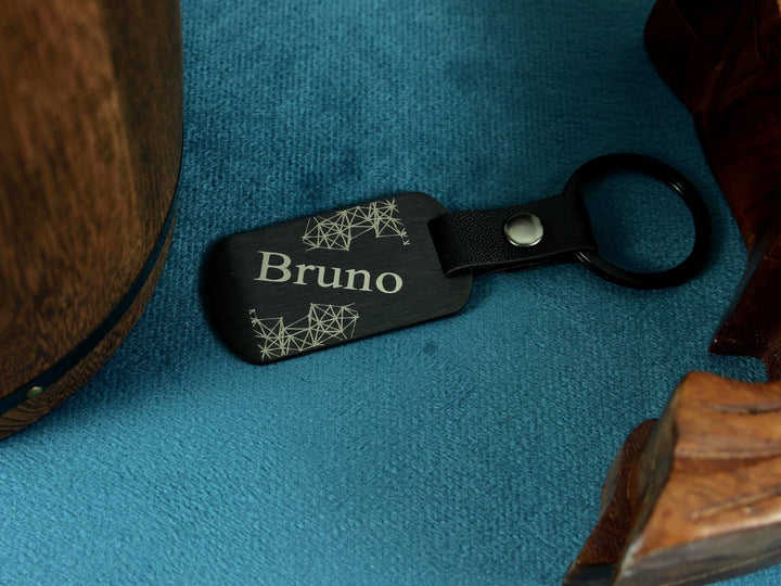 Black Dog Tag Keychain