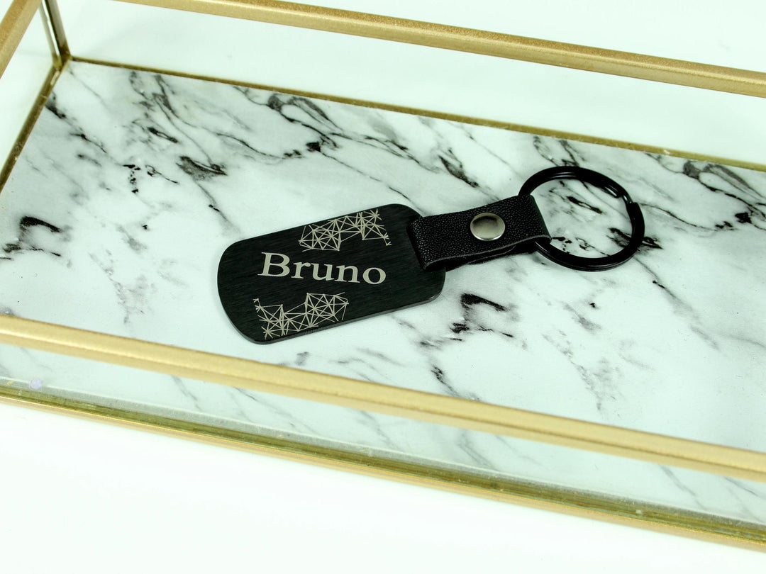 Black Dog Tag Keychain