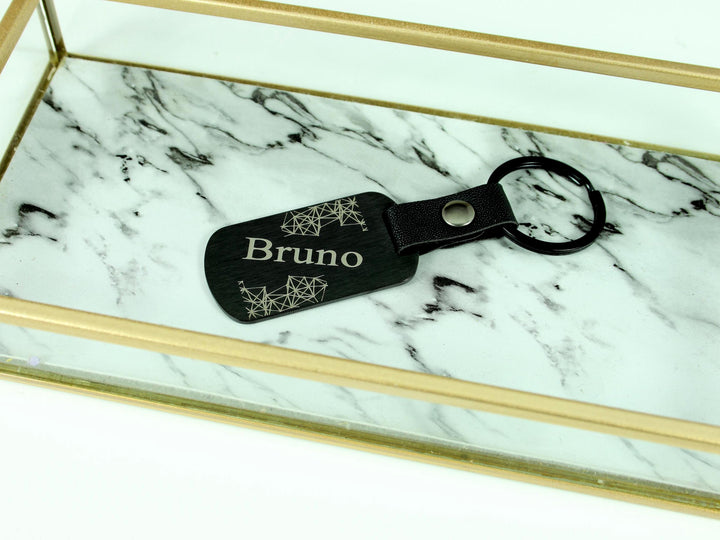 Black Dog Tag Keychain