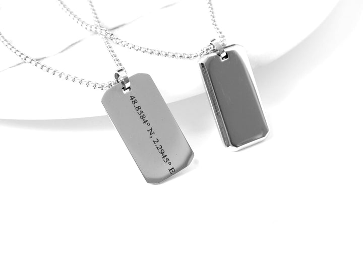 Custom Coordinates Silver Pendant