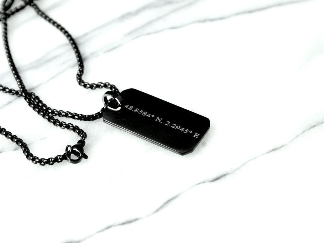 Black Coordinates Necklace