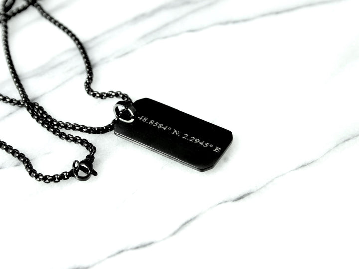 Black Coordinates Necklace