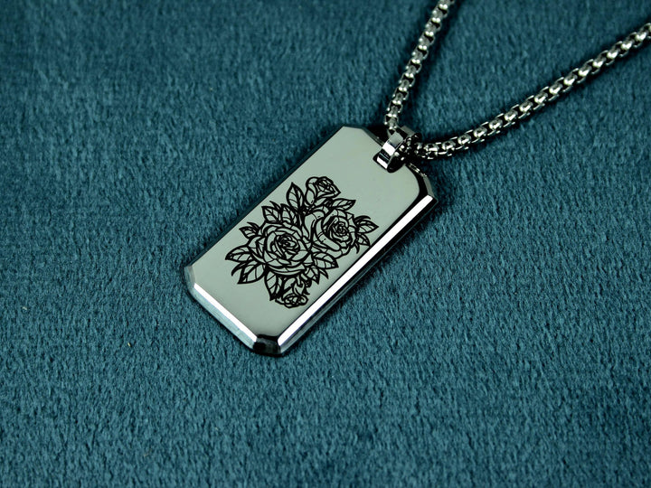 Floral Tattoo Necklace And Personalised Name