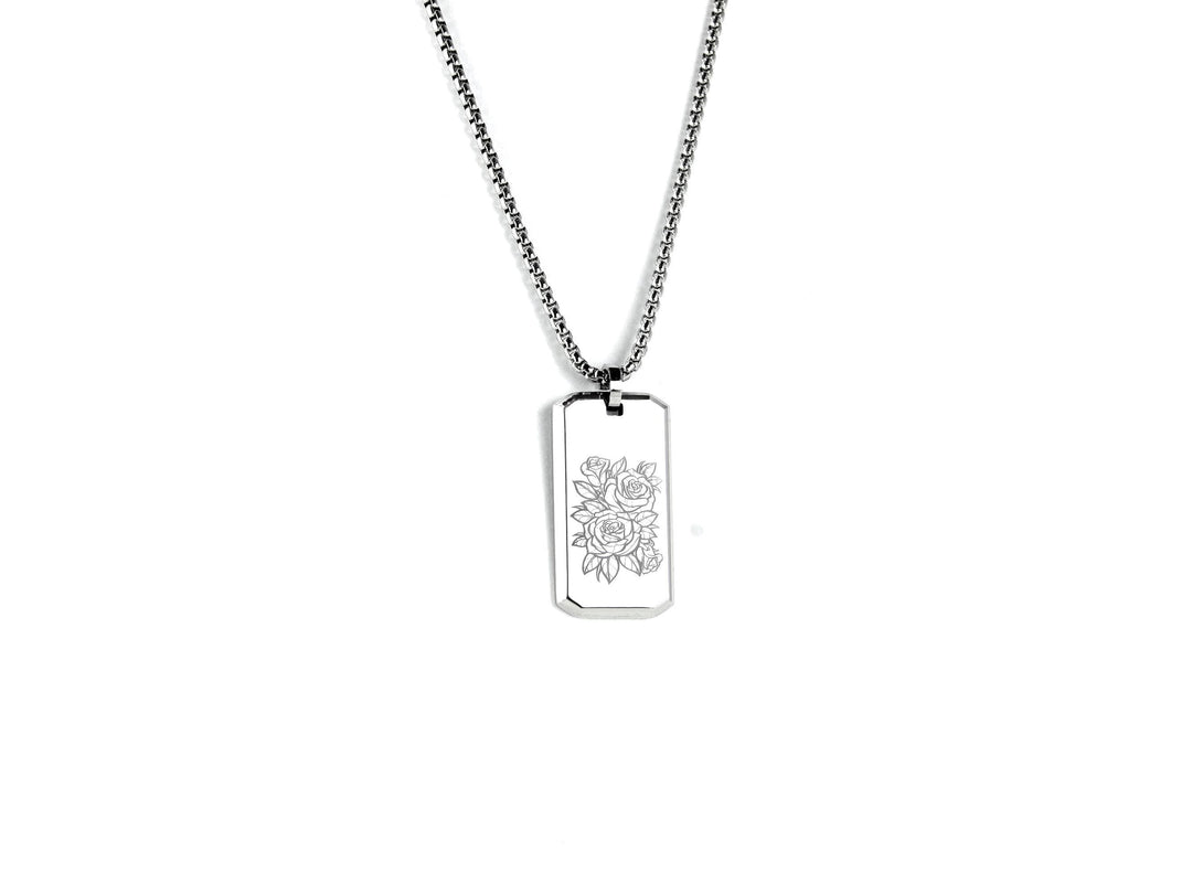 Floral Tattoo Necklace And Personalised Name