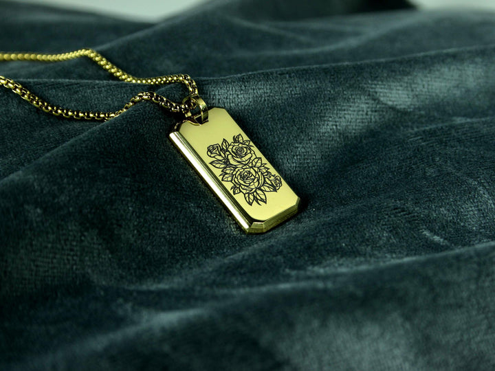 Gold Floral Tattoo Necklace