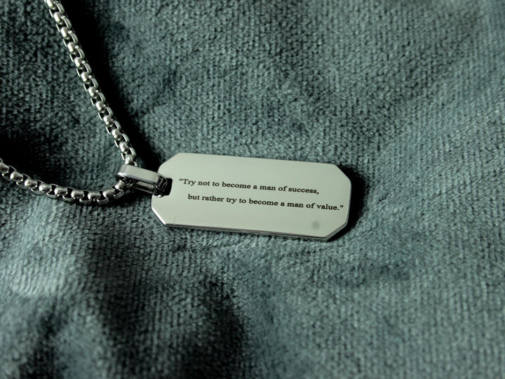 Silver Tyre Tread Necklace, Custom Quote