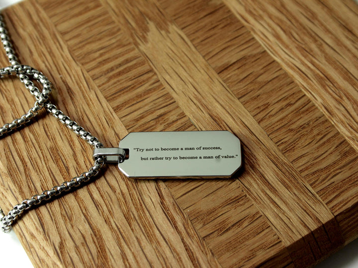 Silver Tyre Tread Necklace, Custom Quote