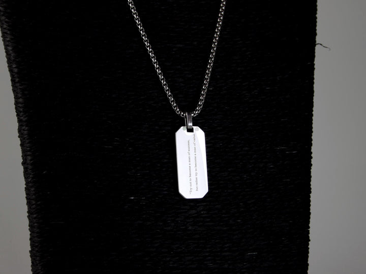 Silver Tyre Tread Necklace, Custom Quote