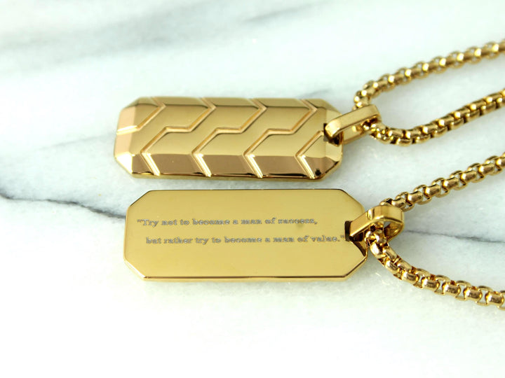 Gold Tyre Tread Necklace, Custom Quote
