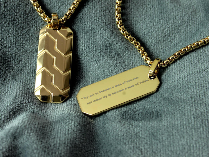 Gold Tyre Tread Necklace, Custom Quote