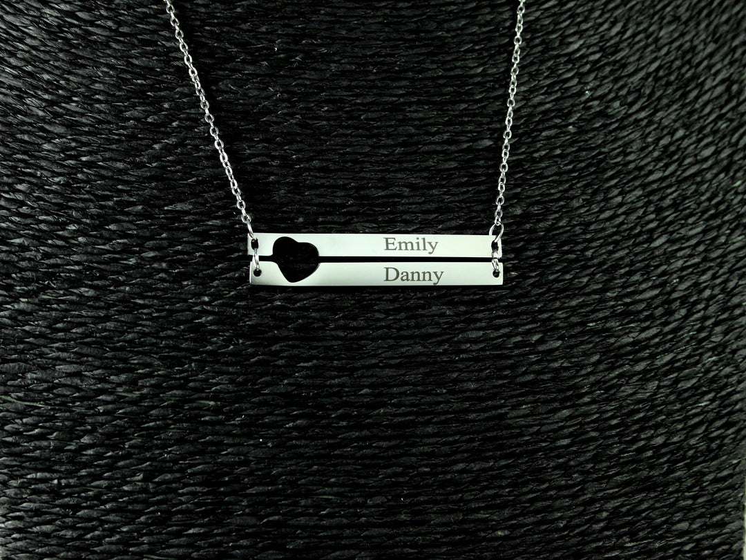 Double Bar Name Necklace With Names