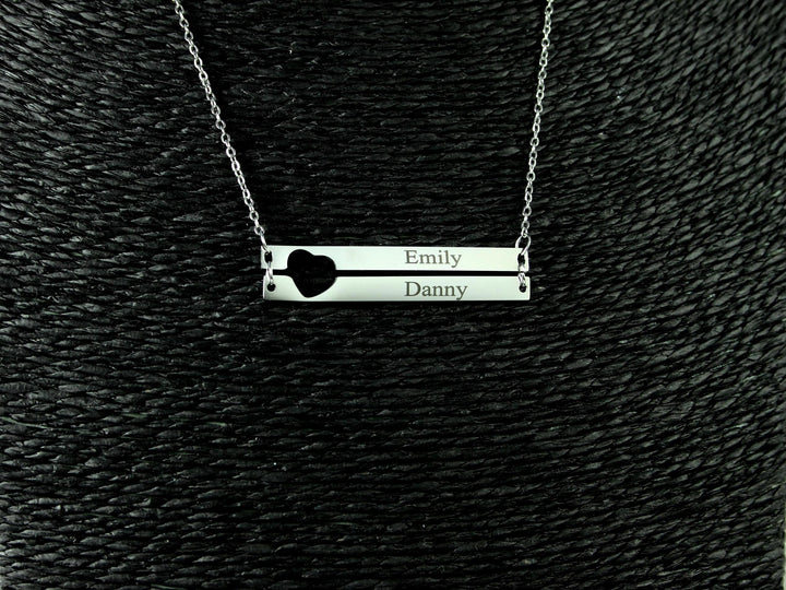 Double Bar Name Necklace With Names