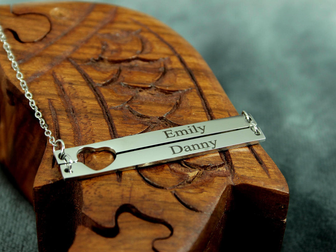 Double Bar Name Necklace With Names