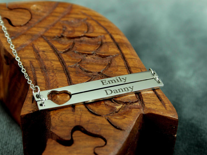 Double Bar Name Necklace With Names