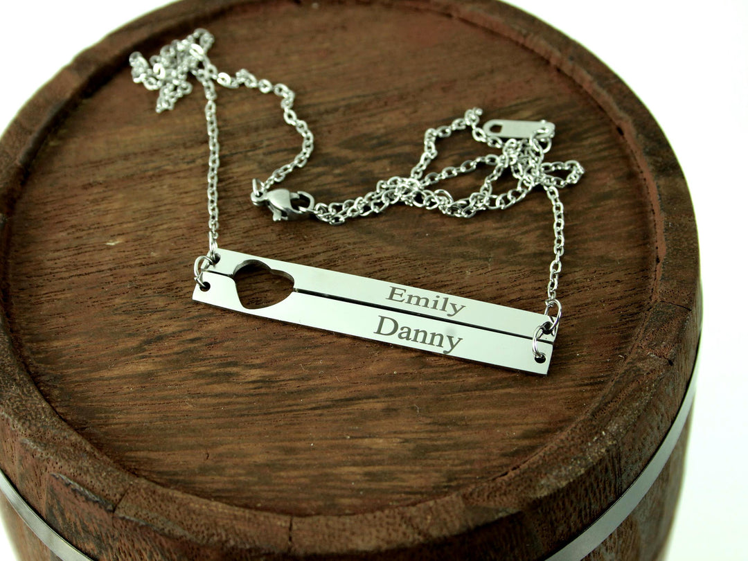 Double Bar Name Necklace With Names