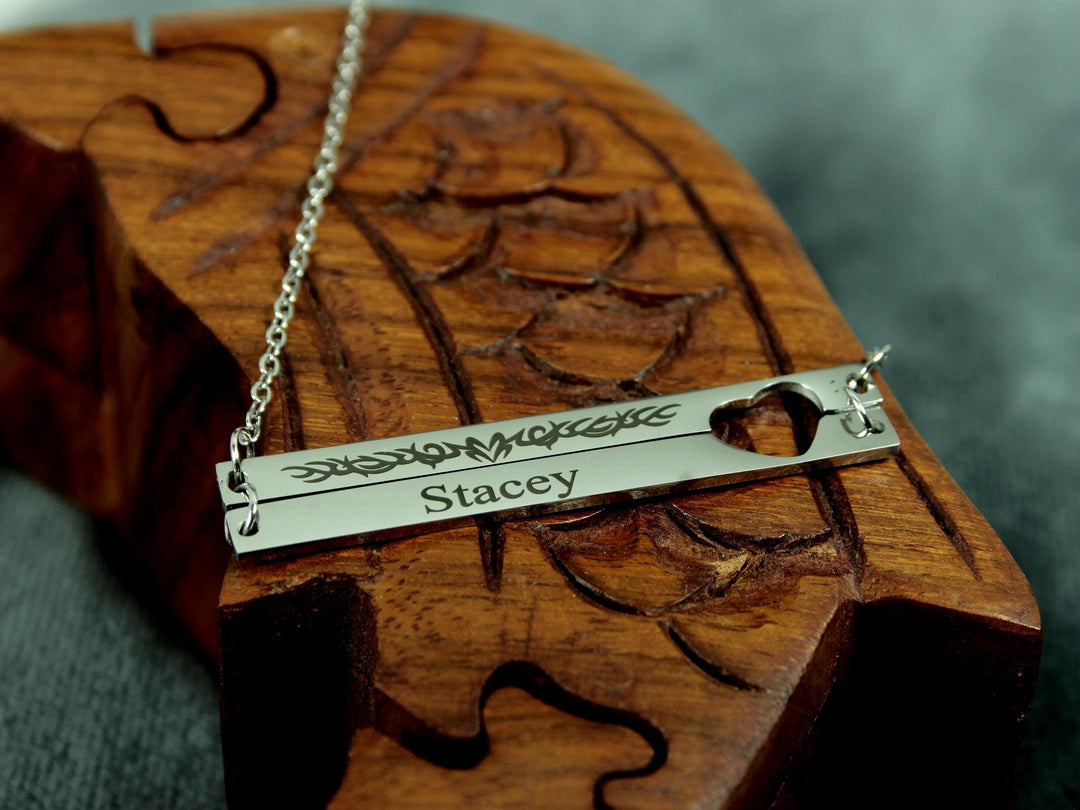 Heart Cut Out Bar Pendant