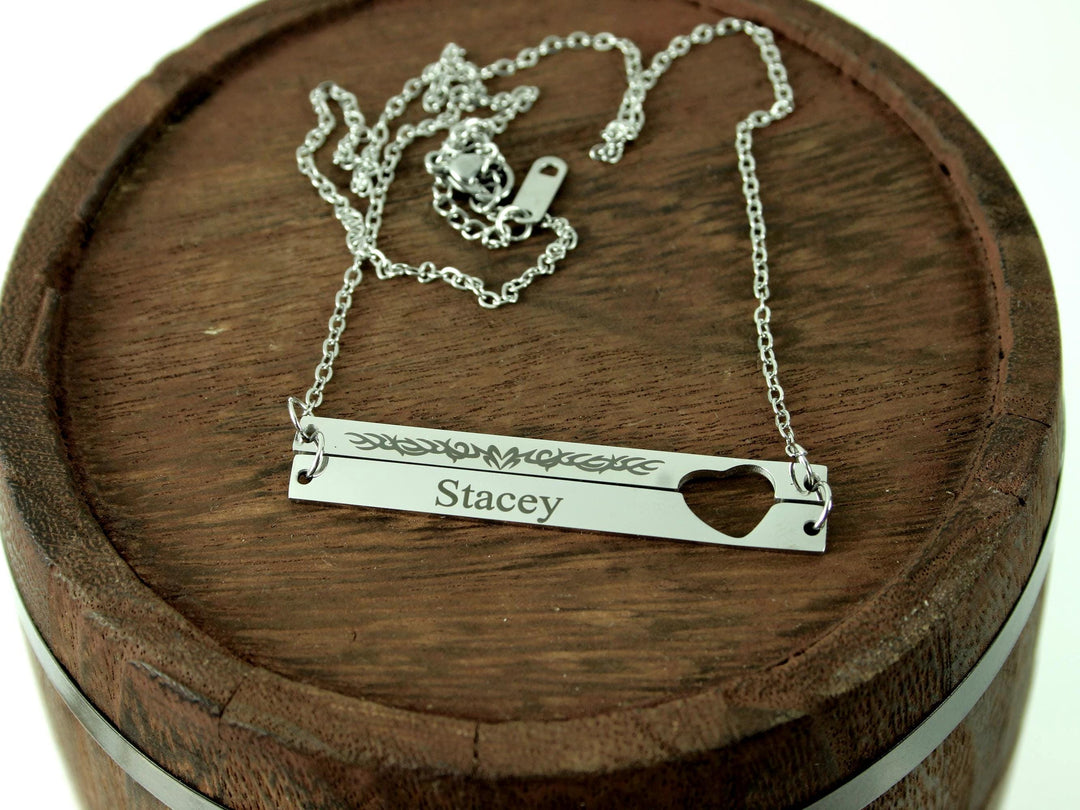 Heart Cut Out Bar Pendant