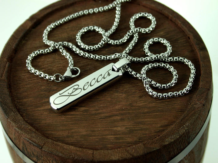 Swirly Name Bar Necklace