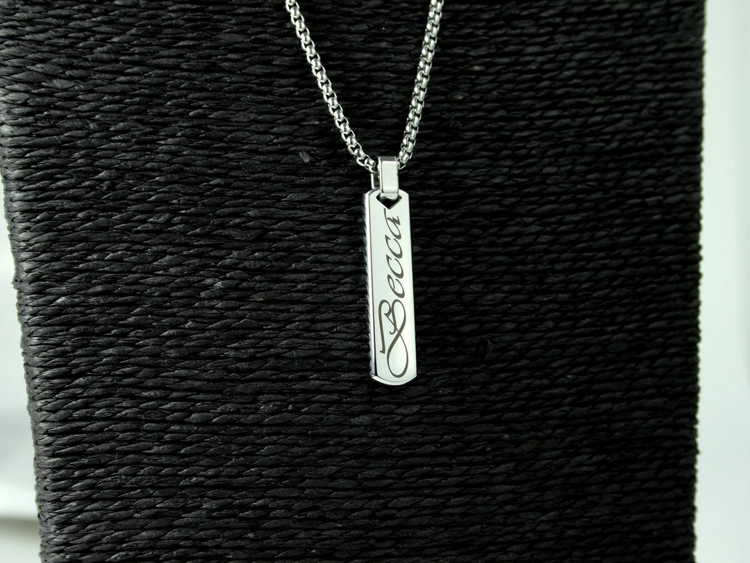 Swirly Name Bar Necklace