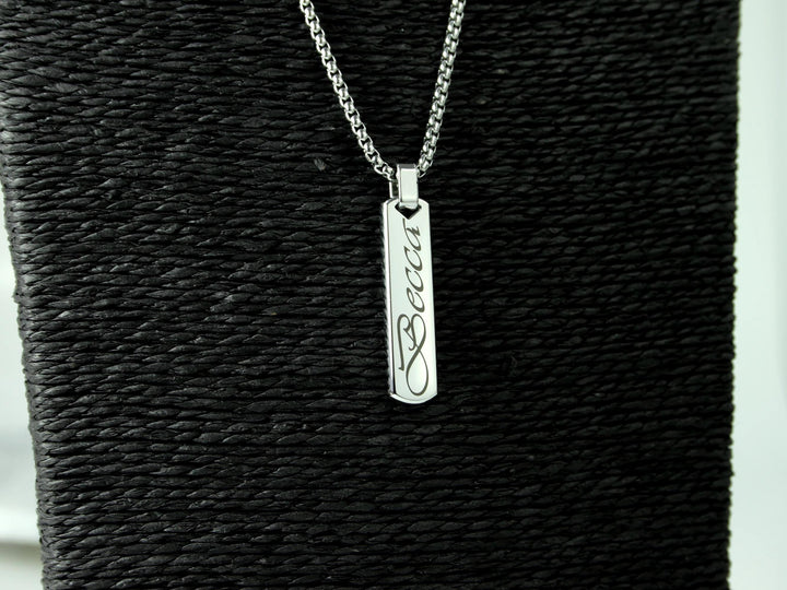 Swirly Name Bar Necklace