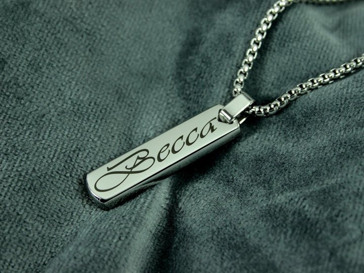 Swirly Name Bar Necklace