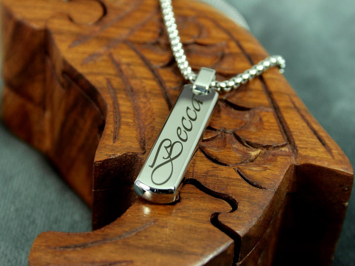 Swirly Name Bar Necklace