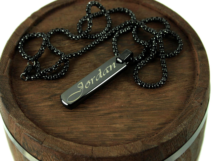 Black Swirly Name Necklace