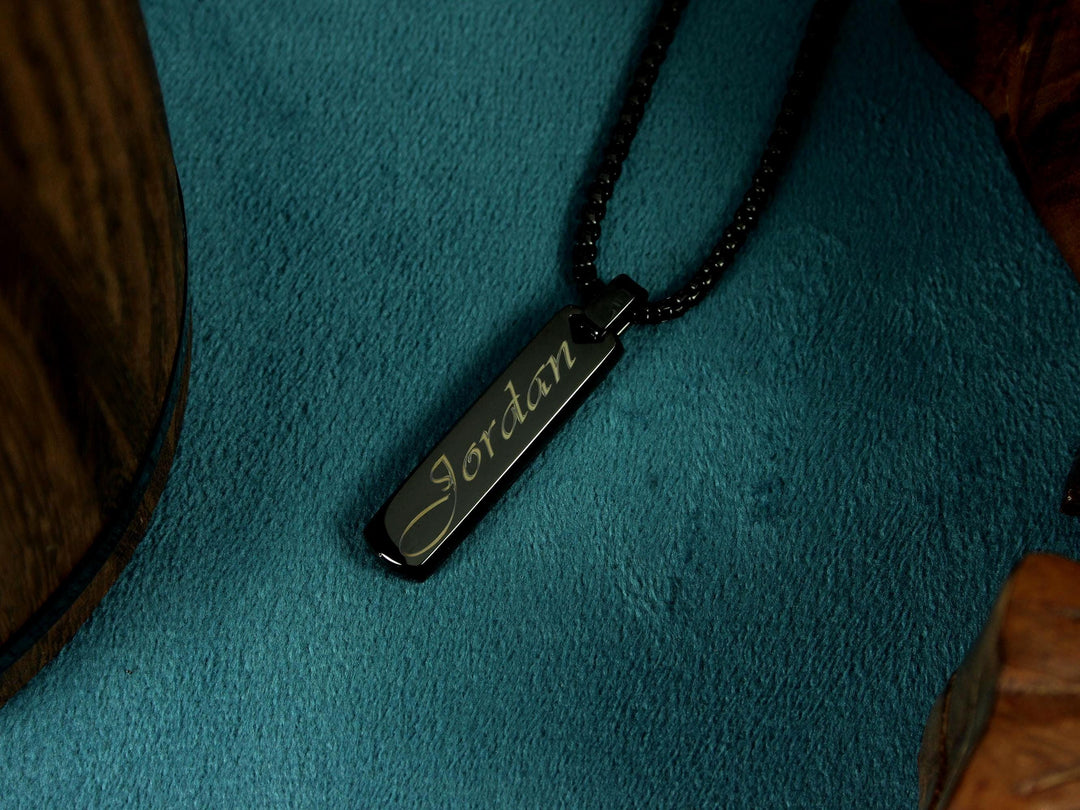 Black Swirly Name Necklace