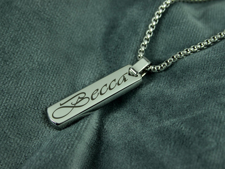 Swirly Name Bar Necklace