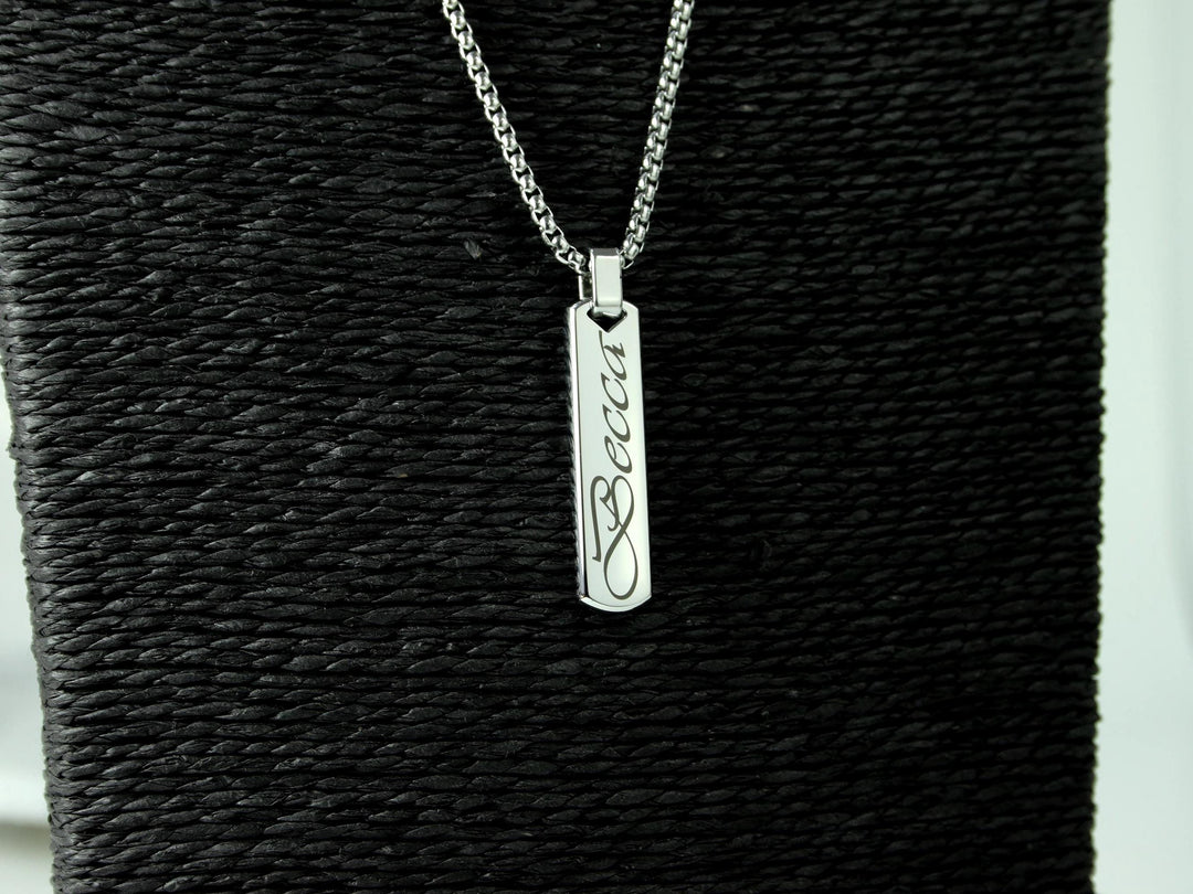 Swirly Name Bar Necklace