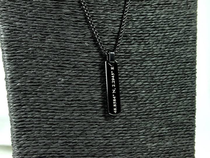 Black Coordinates Necklace