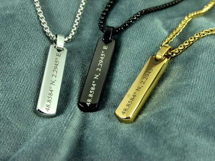 Coordinates Bar Necklace