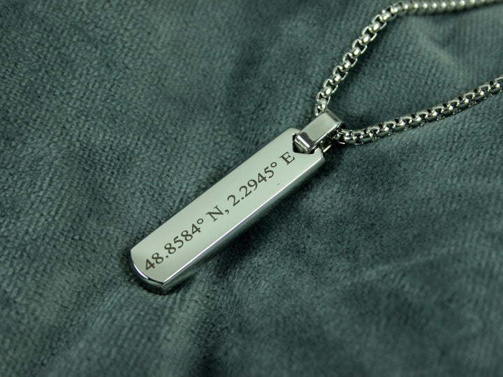 Coordinates Bar Necklace