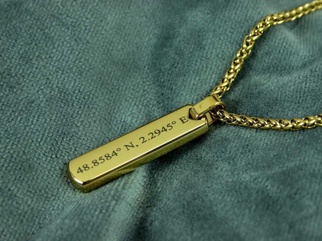 Coordinates Bar Necklace