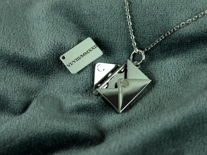 Custom Letter Necklace, Hidden Roman Numerals