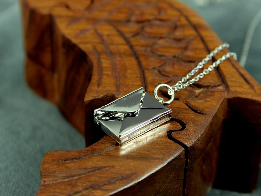 Couples Initials Pendant, Secret Message Necklace