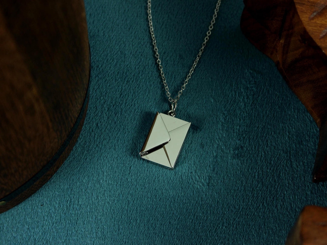 Couples Initials Pendant, Secret Message Necklace