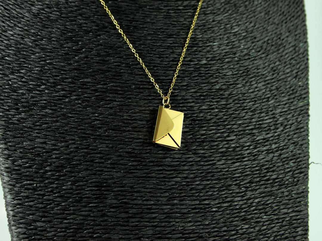 Gold Couples Letter Necklace, Hidden Message