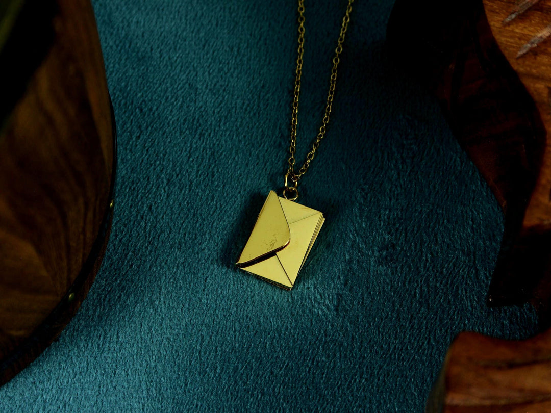 Gold Couples Letter Necklace, Hidden Message
