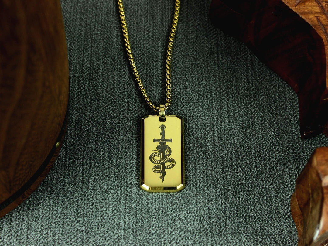 Gold Snake Necklace for Strength