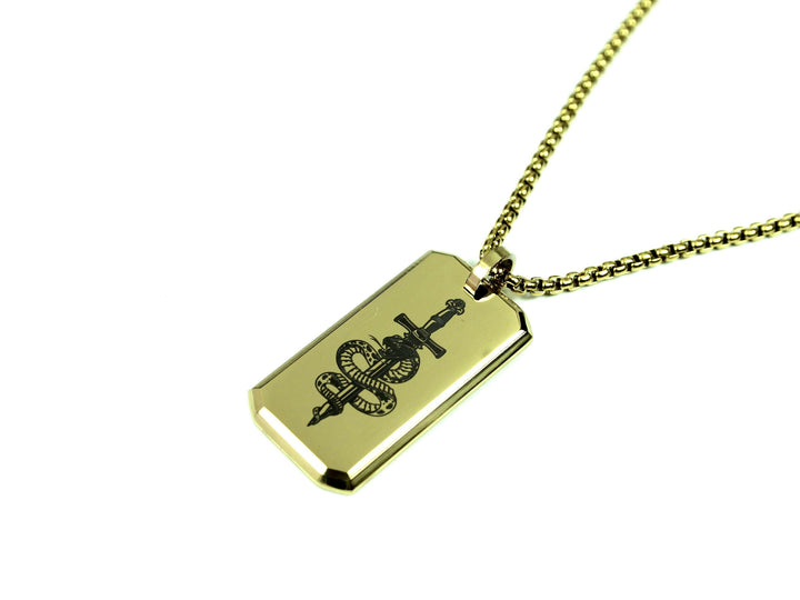 Gold Snake Necklace for Strength
