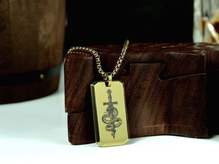 Gold Snake Necklace for Strength