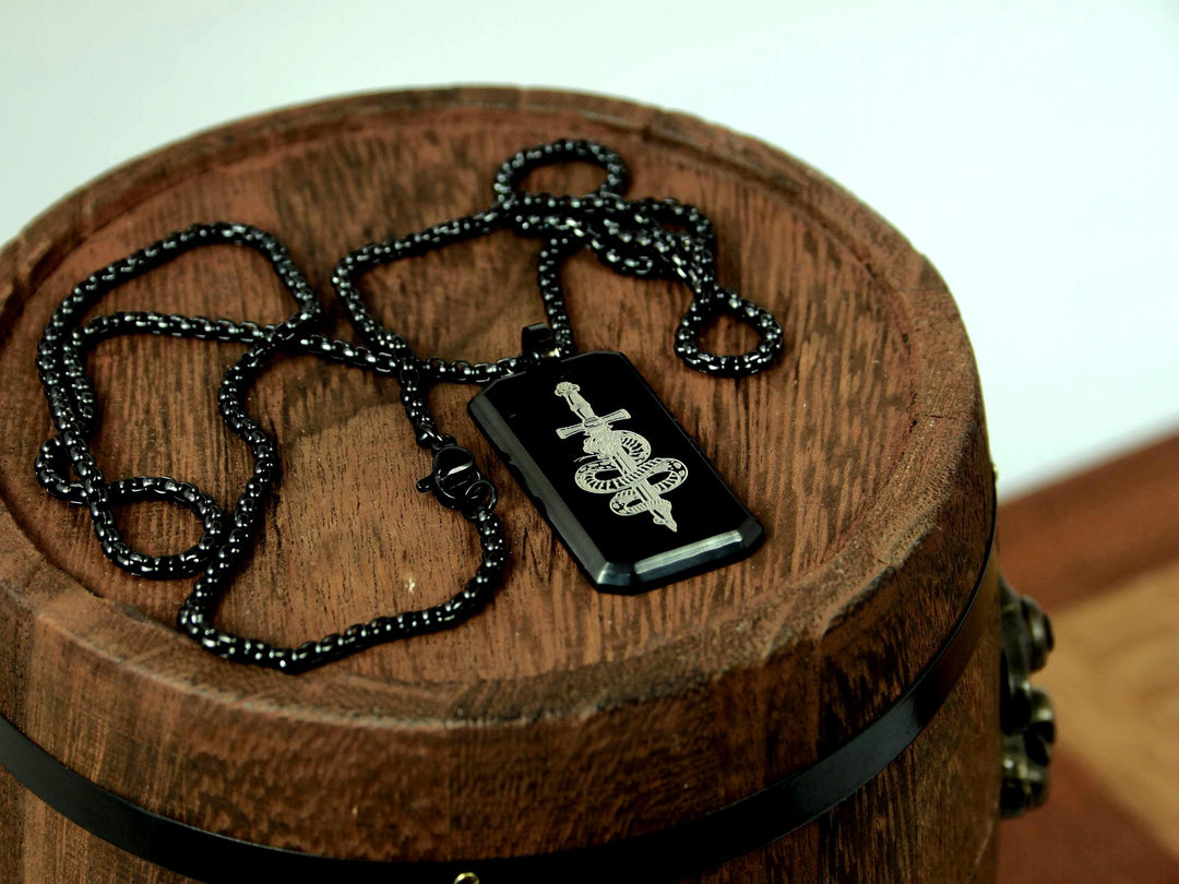 Black Snake Tattoo Design Pendant