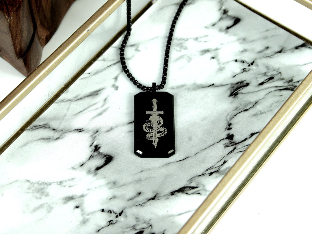 Black Snake Tattoo Design Pendant