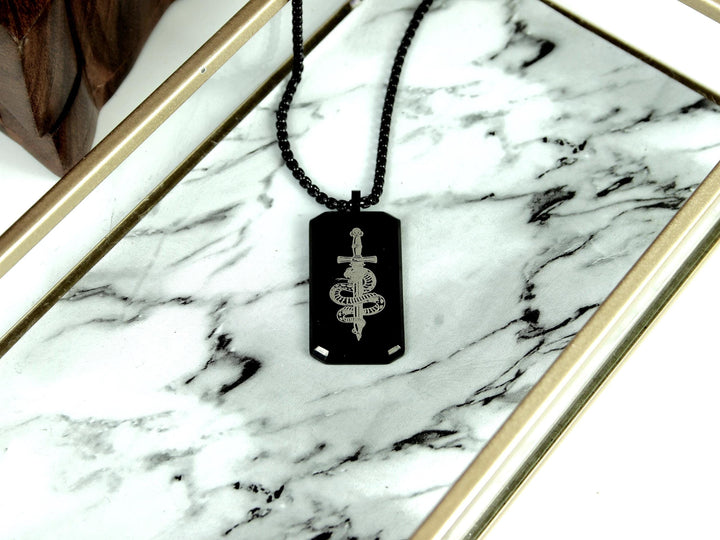 Black Snake Tattoo Design Pendant