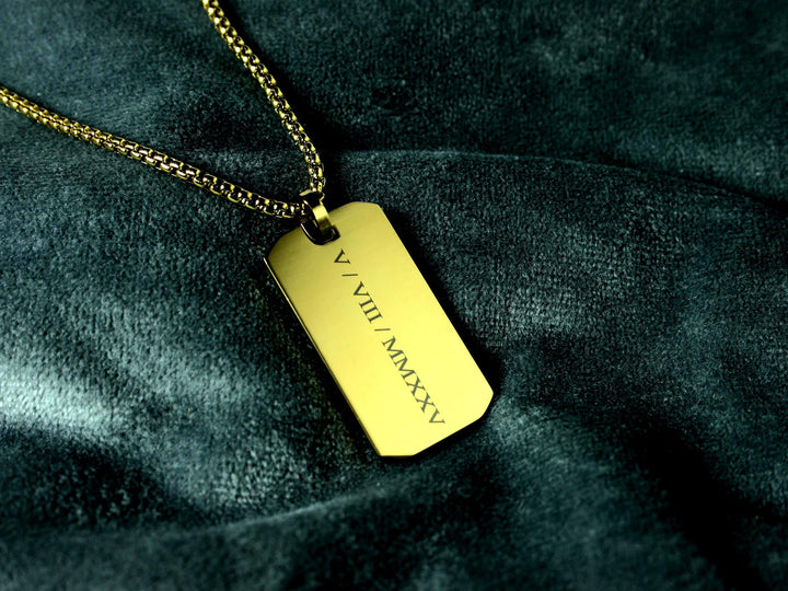 Gold Roman Numerals Pendant Custom Calendar