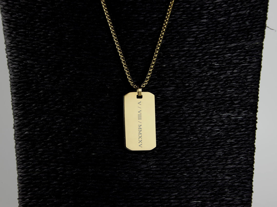 Gold Roman Numerals Pendant Custom Calendar